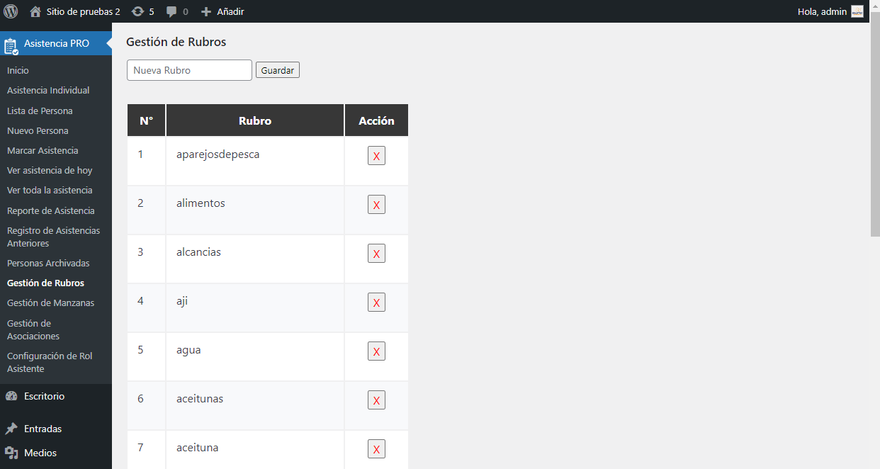 P15 PRO Control de Asistencia Sectorial